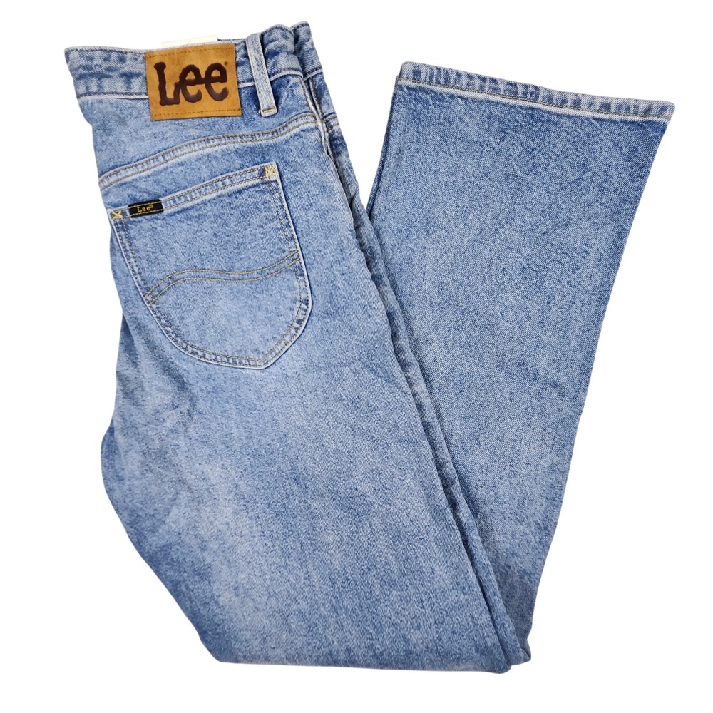 Lee Mid Rise  Rider Straight Jeans Womens 27 (29x30) "Dazzled" Blue Denim